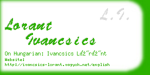 lorant ivancsics business card